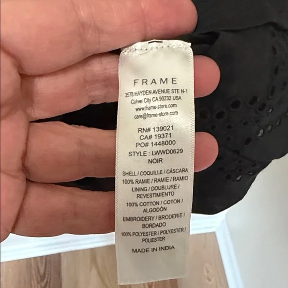 FRAME Black Puff Sleeve Eyelet Dress - Picture 9 of 14